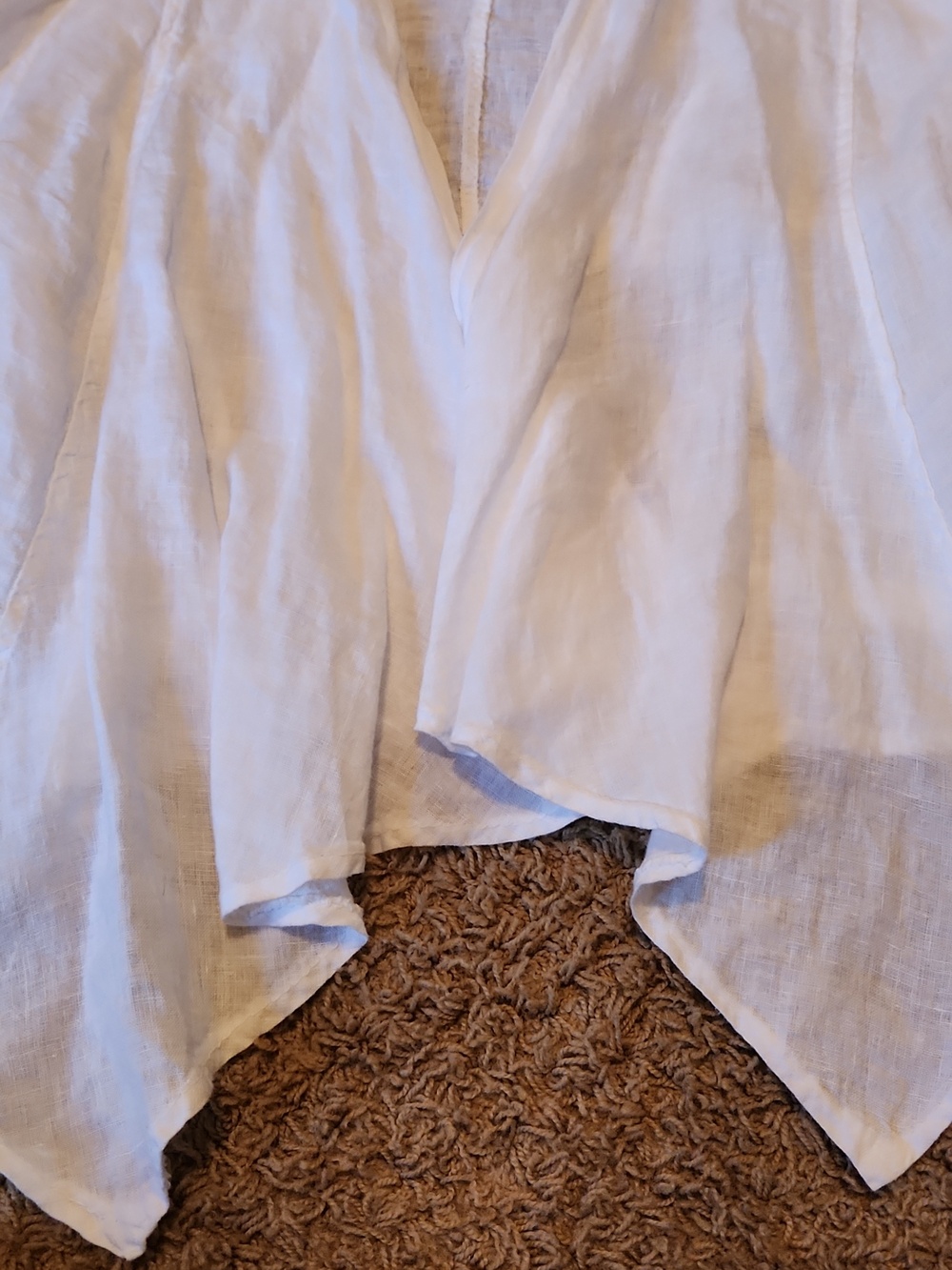 Lightweight White Linen Open-Front Women's Jacket - Picture 2 of 9